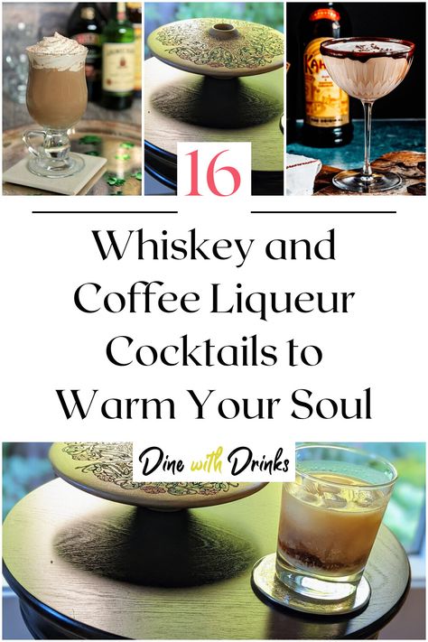 Collage of 4 whiskey and coffee liqueur cocktails. Coffee Liqueur Cocktails, Whiskey And Coffee, Liqueur Cocktails, Cocktail Look, Coffee Liqueur, Good Whiskey, Best Cocktail Recipes, Whiskey Cocktails, Fun Cocktails