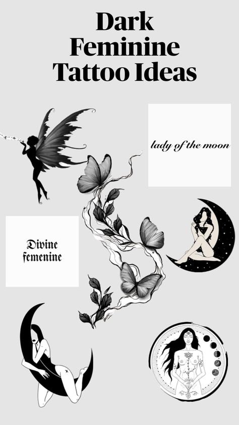 Unique Dark Feminine Tattoos Ideas Feminine Tattoos Ideas, Dark Feminine Tattoos, Dark Feminine, Feminine Tattoos, Tattoos Ideas, Tattoo Ideas, Tattoos