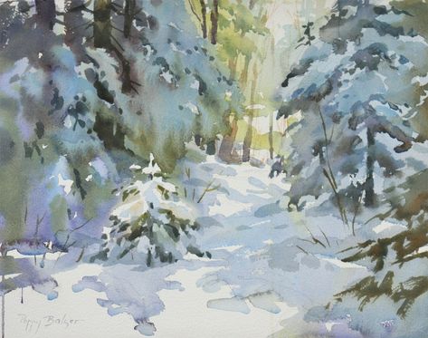 Painting Snow, Web Gallery, Winter Watercolor, Black And White Sketches, Winter Painting, Outdoor Paint, Art Competitions, Snow Scenes, Winter Art