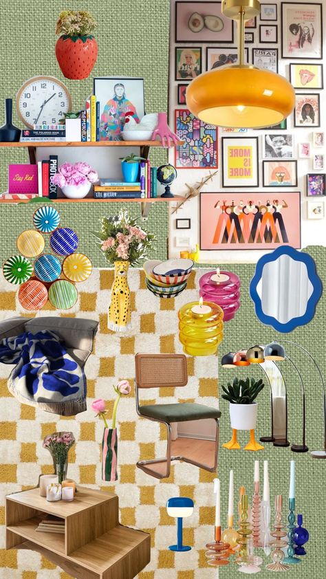 #eclectic #maximalism #decor #funky #colorful #vintage Whimsical Maximalist Decor, Eclectic Salon Decor, Clean Maximalism, Funky Decorating Ideas, Minimal Maximalism, Colorful Eclectic Decor, Vintage Maximalism, Maximalism Decor, Maximalist Aesthetic