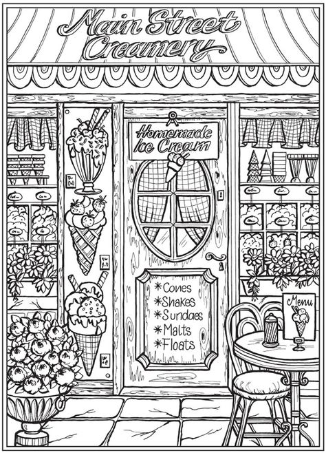 Village Charm Coloring Pages, Welcome To Dover Publications, Teresa Goodridge Village Charm, Teresa Goodridge Coloring Pages, Creative Haven Coloring Pages, Vintage Coloring Pages, Modele Zentangle, Dover Coloring Pages, Teresa Goodridge