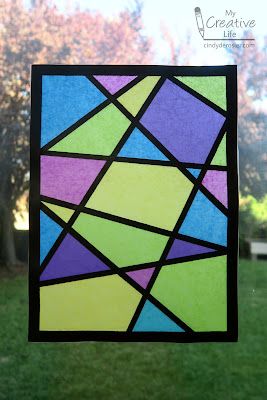 Cindy deRosier: My Creative Life: Tissue Paper Stained Glass Contact Paper Stained Glass Craft, Kingdom Vbs Crafts, Toddler Paper Crafts, Stained Glass Frames, Tissue Paper Art, Tissue Paper Crafts, Window Crafts, Stained Glass Church, Paper Wall Hanging