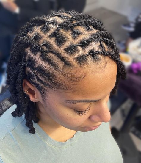 Sonica Creation| Hair Salon on Instagram: “The Locs Doctor 💪🏽 •Service: Retwist & Style (double twists with flat twists) . . ⭕️For appointments click the “BOOK NOW” tab or call the…” Locs Styling, Flat Twists, Short Locs, Short Locs Hairstyles, Flat Twist, Dreadlock Hairstyles, Locs Hairstyles, Loc Styles, The Salon