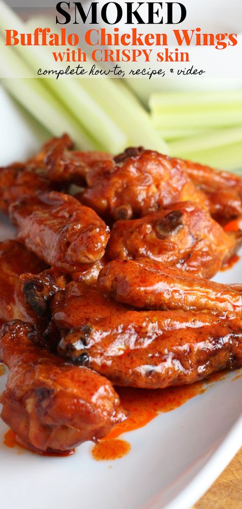 Easy Buffalo Wings, Easy Buffalo Wings Recipe, Smoked Buffalo Chicken, Buffalo Wings Recipe, Buffalo Chicken Wings Recipe, Baked Buffalo Wings, Awesome Chicken, Smoked Wings, Wings Recipe Buffalo