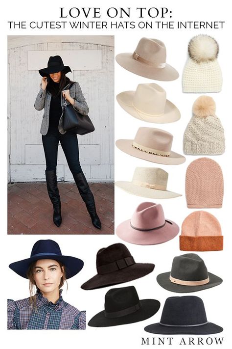 Winter Hat Outfit, Fall Hat Outfits, Ladies Fedora Hat, Winter Fedora, Fedora Hat Outfits, Types Of Hats For Women, Best Winter Hats, Boho Fashion Winter, Cute Winter Hats