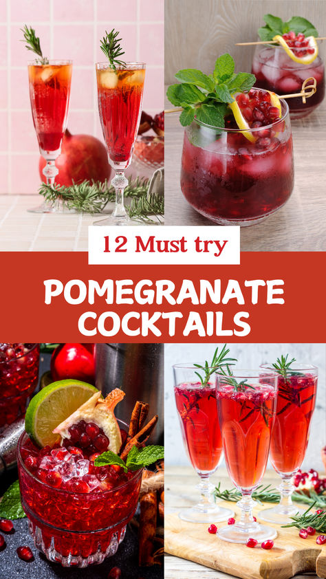 Pomegranate Cocktail Recipes Pomegranate Lemonade Cocktail, Drinks With Pomegranate Liquor, Christmas Cocktails With Pomegranate, Sparkling Pomegranate Cocktail, Burgundy Cocktail Drink, Pomegranate Whiskey Cocktail, Christmas Pomegranate Cocktail, Christmas Pomegranate Drink, Drinks With Pomegranate Seeds