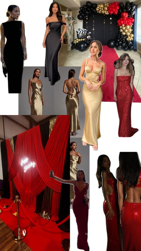 Hollywood Glamour Red Carpet, Hollywood Night Outfit, Red Carpet Party Theme Outfits, Red Carpet Mood Board, Red Carpet Theme Outfit, Casino Royale Dress Ideas, Hollywood Homecoming Theme Dresses, Hollywood Nights Theme Party Outfit, Casino Outfits Women Classy