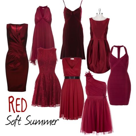 "Soft Summer Red" by colorazione on Polyvore Soft Summer Red, Soft Summer Fashion, Summer Skin Tone, Soft Summer Palette, Soft Summer Color Palette, Soft Summer Colors, Summer Color Palette, Seasonal Color Analysis, Casual Chique