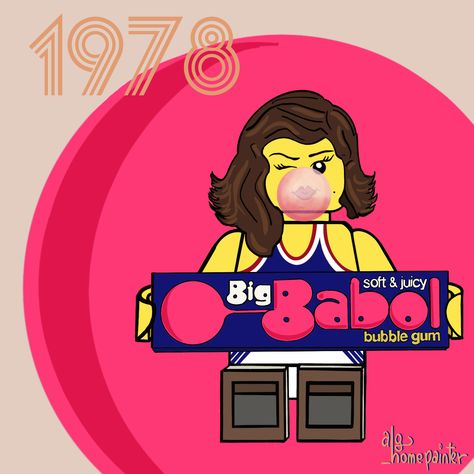 1978 gave us something new: LEGO people  Big Babol with its advertising #70s #advertising #lego #bigbabol #drawing #LorettaGoggi #popart 70s Advertising, Big Babol, Lego People, Bubble Gum, Something New, Gum, Painter, Pop Art, Lego