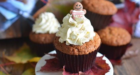 Gingerbread Latte Cupcakes Recipe | Karyn Ryan | TheTaste.ie Gingerbread Latte Cupcakes, Cake Coffee, Gingerbread Latte, Cupcake Tray, Baking Book, Vanilla Whipped Cream, Small Cake, Cupcake Recipes, Cake Desserts