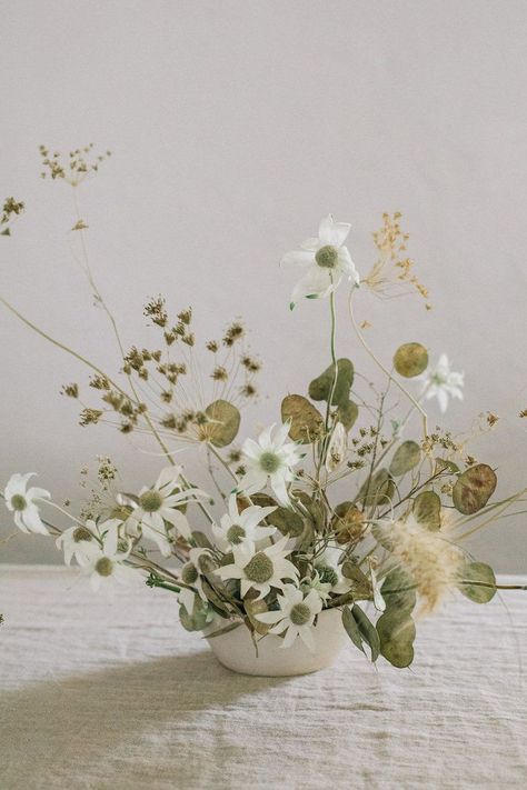 White Flowers, Vase, Flowers, Floral, Wall, White