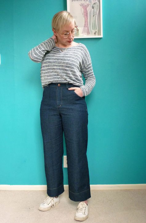 Spring-ish Lander Pants | Fifty Two Fancies | Bloglovin’ Mandy Boat Tee, Ginger Jeans, Spring Sewing, End Of Winter, I Love This Yarn, Carpet Bag, Pocket Bag, Denim Wash, Warm Weather