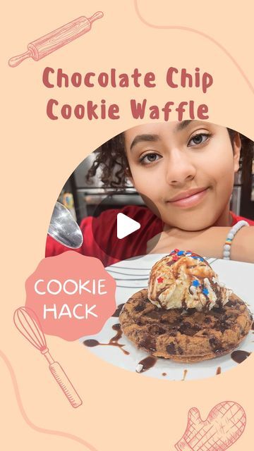 Chocolate Chip Cookie Waffles, Waffle Hacks, Refrigerated Cookie Dough, Dessert Hacks, Deserts Easy, Quick Treats, Waffle Cookies, Candy Cookies, Waffle Maker