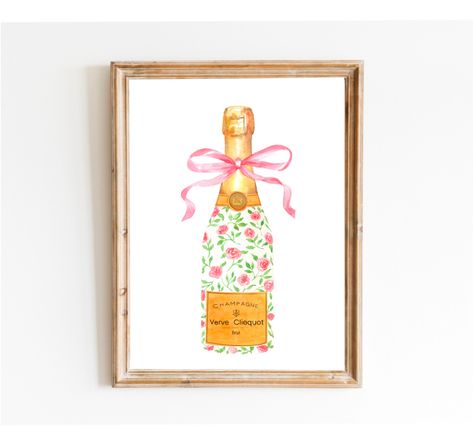 Champagne Bottle Chinoiserie Style Wall Art Print,Pink Watercolor Bar Cart Print, Cocktail Decor,Wine Wall Art,Preppy Bar Cart, Gift For Her Cocktails Painting, Champagne Painting, Champagne Watercolor, Preppy Bar Cart, Preppy Bar, Cocktail Decor, Champagne Art, Artwork Museum, Bar Cart Prints