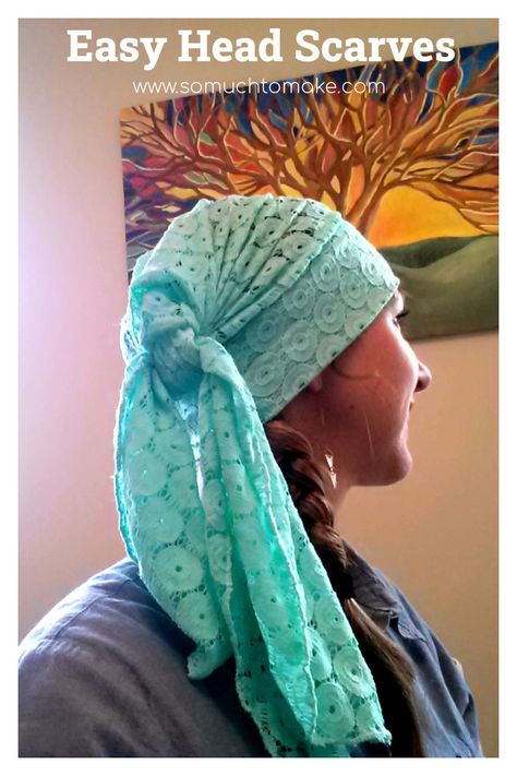 Easy Head Scarves Free Sewing Pattern Diy Tichel Pattern, Fashion Head Scarf, Chemo Caps Pattern, Head Scarf Wrap, Scarf Sewing, Scarf Sewing Pattern, Chemo Head Scarf, Charity Sewing, Chemo Scarves