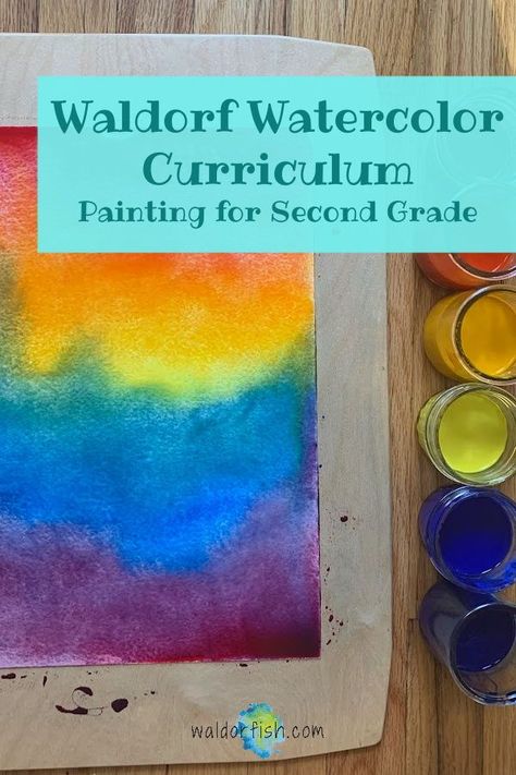 A full year's worth of Waldorf watercolor curriculum for the second grader- all accessible online, right now! | second grade | art lessons for kids | watercolor | waldorf education | wet on wet painting | waldorfish | homeschooling | waldorf art lessons | Second Grade Art, Waldorf Watercolor, Wet Painting, Waldorf Steiner, Wet On Wet Painting, Waldorf Curriculum, Waldorf Art, Color Lessons, Waldorf Homeschool