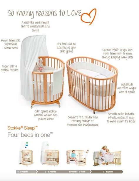 Stokke Sleepi Crib, Stokke Sleepi, Small Space Nursery, Crib Bed, Bed White, Baby Room Design, Baby Bassinet, Nursery Baby Room, Convertible Crib