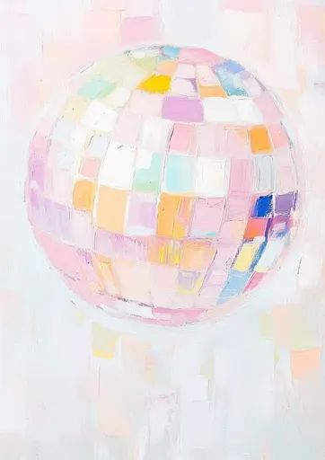 ↑↑↑ Larger size on website 🔸 The image is a painting of a large, pink disco ball. It is composed of many small squares of varying Disco Ball Watercolor Painting, Pink Disco Ball, Pink Disco, Image Generator, Disco Ball, Watercolor Art, Watercolor Paintings, Light Pink, Pink