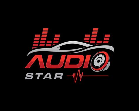 Car Audio Services Logo. Car and Music Logo design vector inspiration Car Audio Logo Design, Audio Logo Design, Logo Sound, Audio Logo, Music Logo Design, Auto Shop, Logo Car, Car Sounds, Car Amplifier