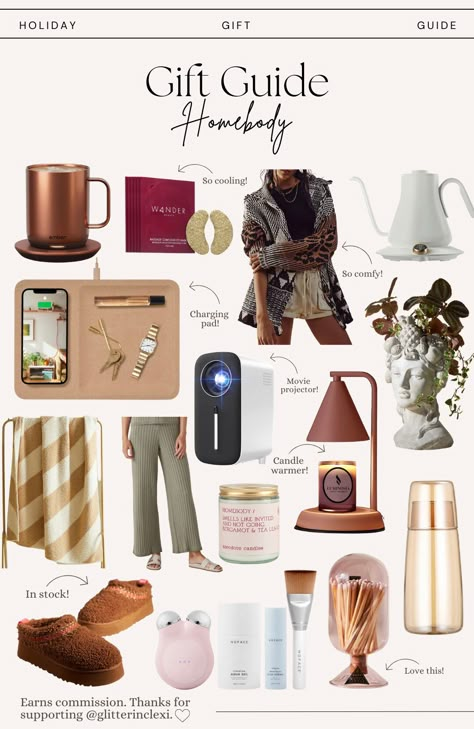 Gifts for the Homebody - Gifts for Staying Cozy at Home - GLITTERINC.COM Homebody Gift Guide, Homebody Gifts For Women, Christmas List Ideas For Women, Homebody Gifts, Cozy Christmas Gifts, Cozy Gift Ideas, Women Christmas Gifts, Cozy Gifts, Cozy At Home