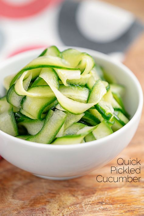 Cucumber Ribbons, 10 Yoga Poses, Pickled Cucumber, Quick Pickled, Quick Pickled Cucumbers, Bridge Pose, Pickled Veggies, Cucumber Recipes, Calm Your Mind