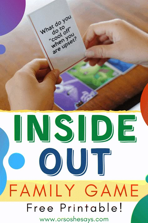 Inside Out Games, Game Ideas For Kids, Emotions Game, Play Therapy Activities, Disney Game, Disney Activities, Inside Out Emotions, Emotions Cards, Movie Inside Out