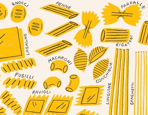 Tess Smith-Roberts on Instagram: “pasta !!!!” Pasta Art, Illustration Food, E Reader, Riga, Ravioli, Pottery Painting, Food Illustrations, Macaroni, Design Illustration