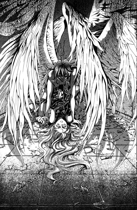 (Chapter 99) Sara & Sandalphon Angel Sanctuary, Meaningful Paintings, Dark Kawaii, Manga Aesthetic, Romantic Manga, Old Anime, Manga Pages, Like And Share, Ethereal Art