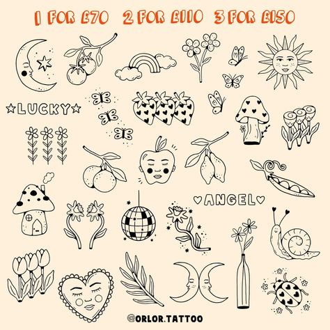 You Me Tattoo, Simple Flash Sheet, Tiny Tattoo Flash, Handpoke Flash, Embroidery Journal, Tattoo Sheets, Flash Tats, Learn To Tattoo, Ipad Kid