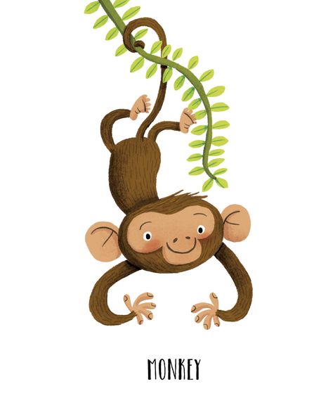 Monkey Illustration Monkey Cute Illustration, Monkey Illustration Character, Monkey Illustration Drawing, Monkey Cartoon Drawing, Monkey Art Illustration, Cute Monkey Drawing, Monkeys Illustration, Cartoon Monkeys, Monkey Drawing Easy