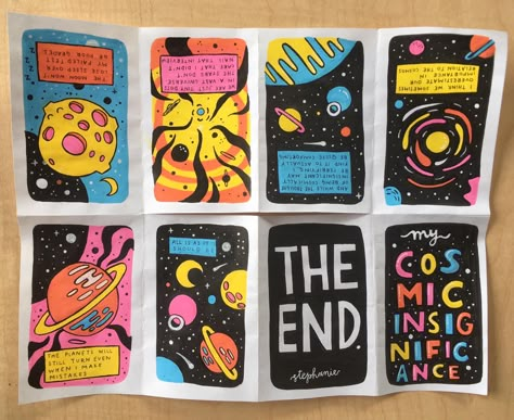 Cosmic Insignificance, Zine Inspiration, Zine Ideas, Posca Markers, Art Zine, Posca Marker, Zine Design, Posca Art, Arte Sketchbook