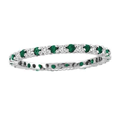 I would love this in diamonds or rubies. Emerald and 1/4 CT. T.W. Diamond Eternity Band in 14K White Gold Emerald Eternity Ring, Emerald Eternity Band, Eternity Ring Gold, Diamond Eternity Band, White Gold Set, Anniversary Jewelry, Eternity Band Ring, Jewelry Rings Diamond, Eternity Ring Diamond