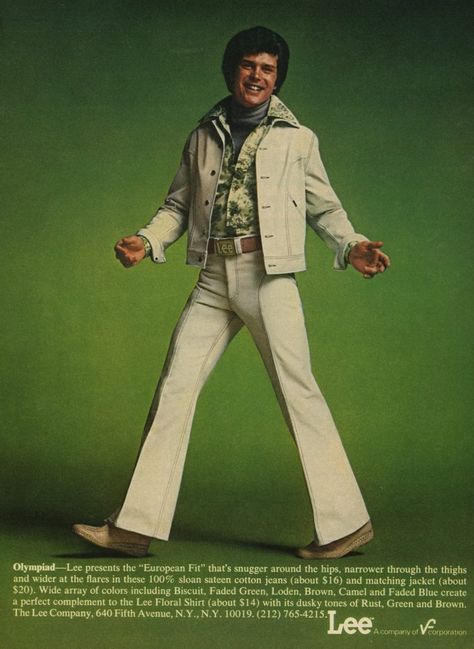 1970s Lee Adverts from Denim Leisure Suit Hell - Flashbak 1970s Mens Fashion, 70s Fashion Men, 70s Mens Fashion, Mens Fashion Vintage, 70s Men, Fashion Reference, Fashion 70s, 70s Inspired Fashion, Leisure Suit