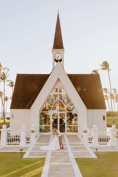 Chapel Grand Wailea Maui Hawaii Wedding Photographer Inspiration Resort Beach Elopement Photography Tropical Hawaii Wedding Chapel, Beach Chapel Wedding, Elopement Chapel, Grand Wailea Maui, Wedding Chapel Ideas, Wailea Maui, Glass Chapel, Church Building Design, Beach Wedding Locations