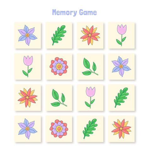 Free Vector | Hand drawn memory game card Mazes For Kids, Memory Game, Game Card, Memory Games, Vector Hand, Educational Games, Game Show, Kids Cards, Vector Photo