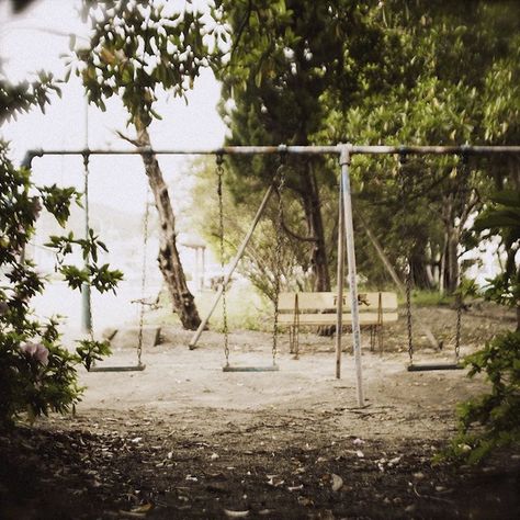 Empty Playground Aesthetic, Playground Aesthetic, Vintage Playground, Playground Swings, Childhood Aesthetic, Swim Dresses, Modest Swim, Modest Swimwear, Playground Equipment