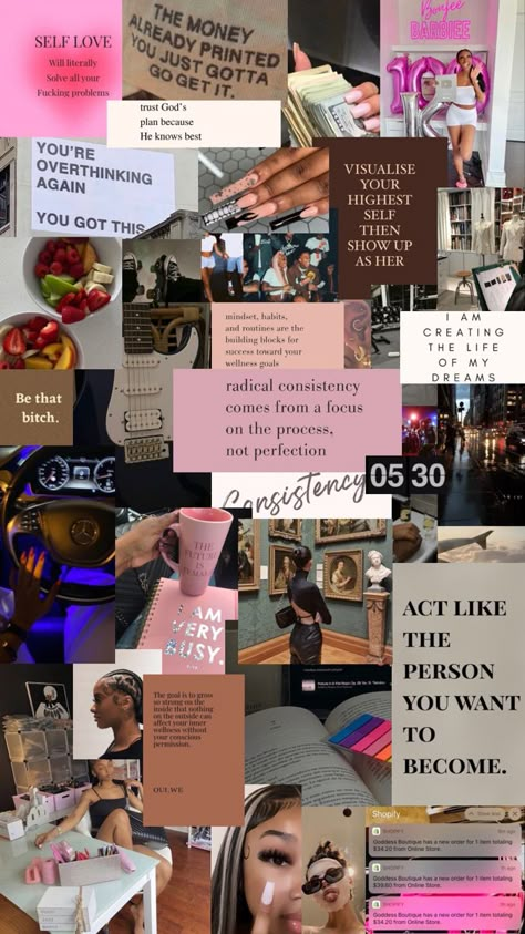 Make A Vision Board On Pinterest, Black Mom Vision Board, Vision Board Ideas For 2024, Pictures For Vision Board Aesthetic, Glowup Vision Board, Vision Board Examples Inspiration Ideas, Vision Boards On Canvas, Canvas Vision Board Ideas, I Am Going To Be Successful