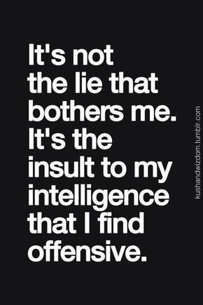 *** It's not the lies that bother me from 13 years ago. It's the insult to my intelligence that I find offensive... not to mention ~ all the pitiful people who actually believed those ridiculous lies... Why is it the MORE ridiculous = the more people want to believe untruths ?~?~?: Lie To Me Quotes, Liar Quotes, Usa Government, Lies Quotes, Facts About Me, Usa Country, The Lie, Innocent People, Intelligence Quotes