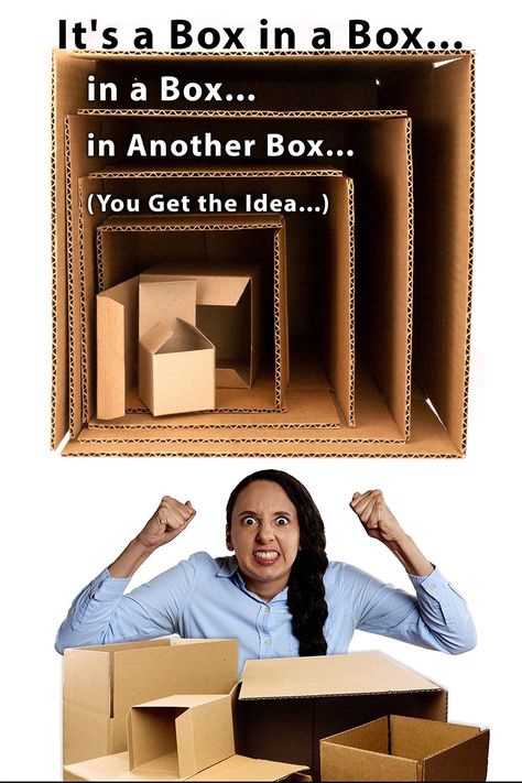 Want to give a gift in the most obnoxious way possible? Gift it deep inside boxes within boxes within boxes with this prank inspired by Russian nesting dolls. Nesting Gift Boxes, Prank Gift Boxes, Give A Gift, Russian Nesting Dolls, Nesting Boxes, Russian Doll, Nesting Dolls, Doll Gift, Gift Boxes