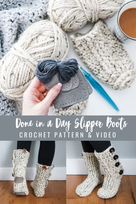 Free Printable Easy Crochet Patterns, Crochet Projects With Size 5 Yarn, Crochet Sock Slippers Free Pattern, Women's Crochet Slippers Free Pattern For Women, Slipper Boots Crochet Pattern Free, Crochet Boot Slippers Free Pattern, Free Crochet Slippers Patterns For Women, Beginner Crochet Slippers, Crochet Slippers With Soles