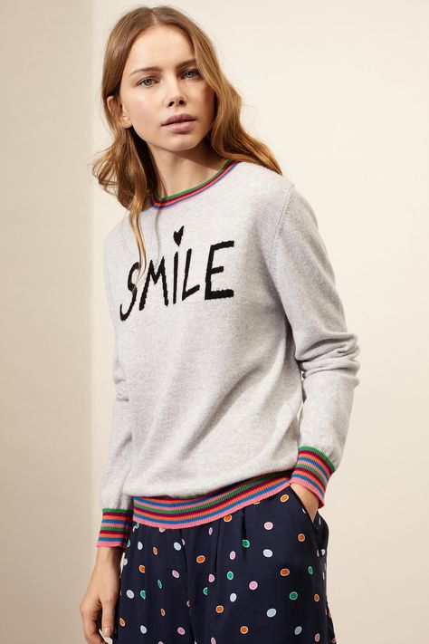 NEW Grey Smile Cashmere Sweater Sweet Sweat, Chinti And Parker, Cashmere Sweater, Knitting Designs, Cashmere Sweaters, Christmas Sweaters, Knitwear, Cashmere, 404 Not Found