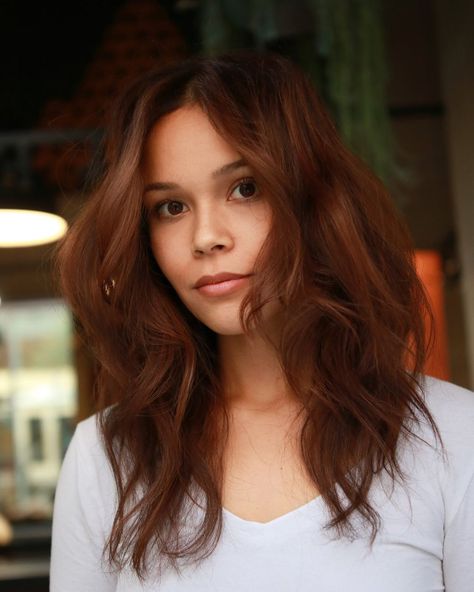 Sophisticated Warm Auburn Brown Hair Autumn Hair Color Auburn, Chestnut Auburn Hair, Auburn Hair Colors, Brown Hair And Freckles, Auburn Brown Hair, Autumn Hair Color, Short Auburn Hair, Medium Auburn Hair, Sarah Ramos