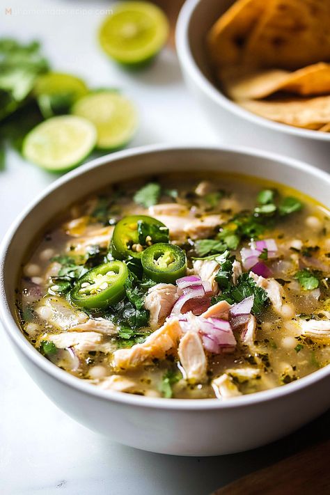 Chicken And White Beans, Lime Chicken Soup, Albondigas Soup Recipe Mexican, Chicken Lime Soup, Sunday Soup, Jalapeño Soup, Chicken Lime, Spicy Dinner, Light Soup