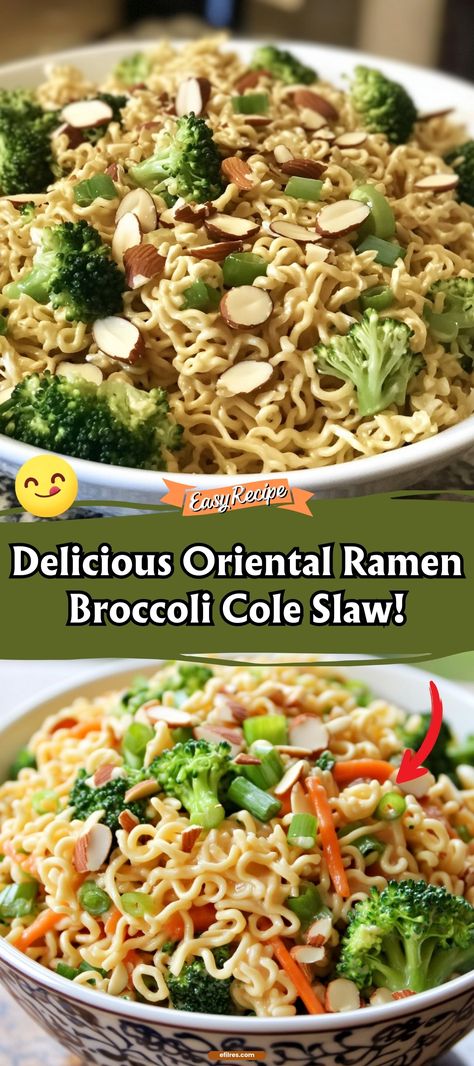 Delight in the crunch and freshness of our Oriental Ramen Broccoli Cole Slaw. This vibrant salad blends crisp broccoli, carrots, and ramen noodles with a tangy Asian-inspired dressing. It’s a perfect side dish that adds a deliciously crunchy texture and zesty flavor to any meal. #BroccoliSlaw #RamenSalad #DeliciousSideDish Broccoli Ramen Slaw, Ramon Noodles Salad, Ramen Noodle Slaw, Asian Broccoli Salad, Crunchy Cole Slaw, Broccoli Slaw Dressing, Broccoli Cole Slaw, Asian Ramen Noodle Salad, Vibrant Salad