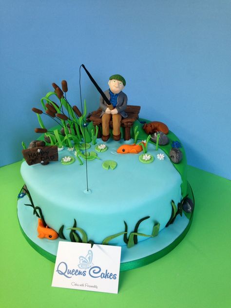 Gone Fishing Cake, Fisherman Cake, Fish Cake Birthday, Fishing Cake, Personalised Cakes, Boat Cake, 60th Birthday Cakes, Birthday Cakes For Men, 3d Cake