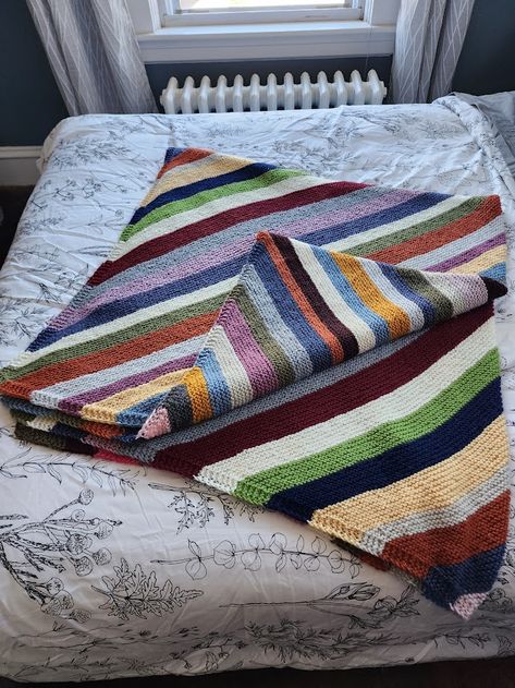 Scrappy Knitted Blankets, Garter Stitch Blanket, Scrappy Blanket, Knitting Needle Case Pattern, Memory Blankets, Knitted Blanket Squares, Knitting Patterns Free Blanket, Memory Blanket, Stitch Blanket