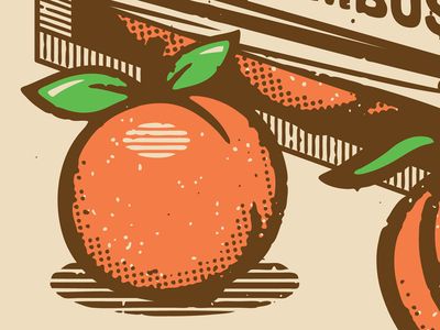 Peaches and Cream! Brewery Mural, Goose Design, Peach Illustration, Peaches And Cream, Illustration Creative, Peaches N Cream, Vintage Bowls, Collage Illustration, Poster Pictures