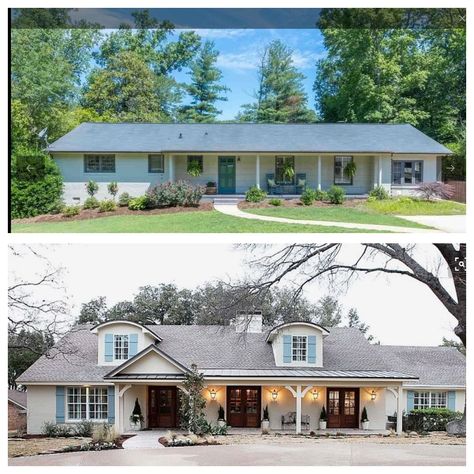 Ranch Renovation, Ranch House Remodel, Ranch House Exterior, House Before And After, House Makeovers, Exterior House Remodel, Ranch Remodel, Ranch Exterior, Home Exterior Makeover