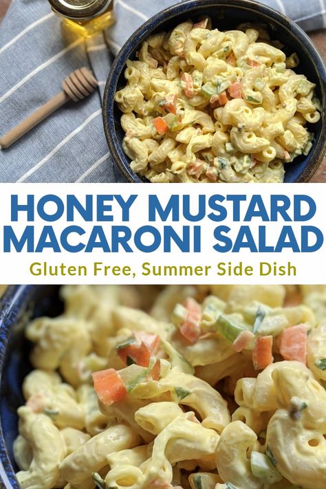 Pasta Salad With Honey Mustard Dressing, Honey Mustard Pasta Salad, Mustard Macaroni Salad, Mustard Pasta Salad, Honey Mustard Pasta, Picnic Salads, Salad Gluten Free, Classic Macaroni Salad, Side Salads