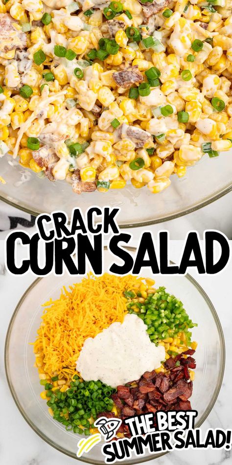 Cracked Corn Salad Cracked Corn Salad, Easy Cold Recipes, Easy Picnic Side Dishes For A Crowd, Canned Corn Ideas, Corn Salad Thanksgiving, Warm Corn Salad, Fall Corn Salad, Sides To Bring To A Cookout, Cold Sides For Thanksgiving